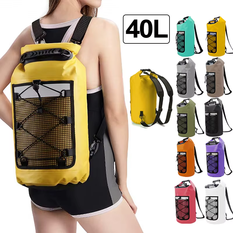 40L flottant sac sec pour kayak natation plage étanche Sports nautiques Rafting canotage sac à dos maille