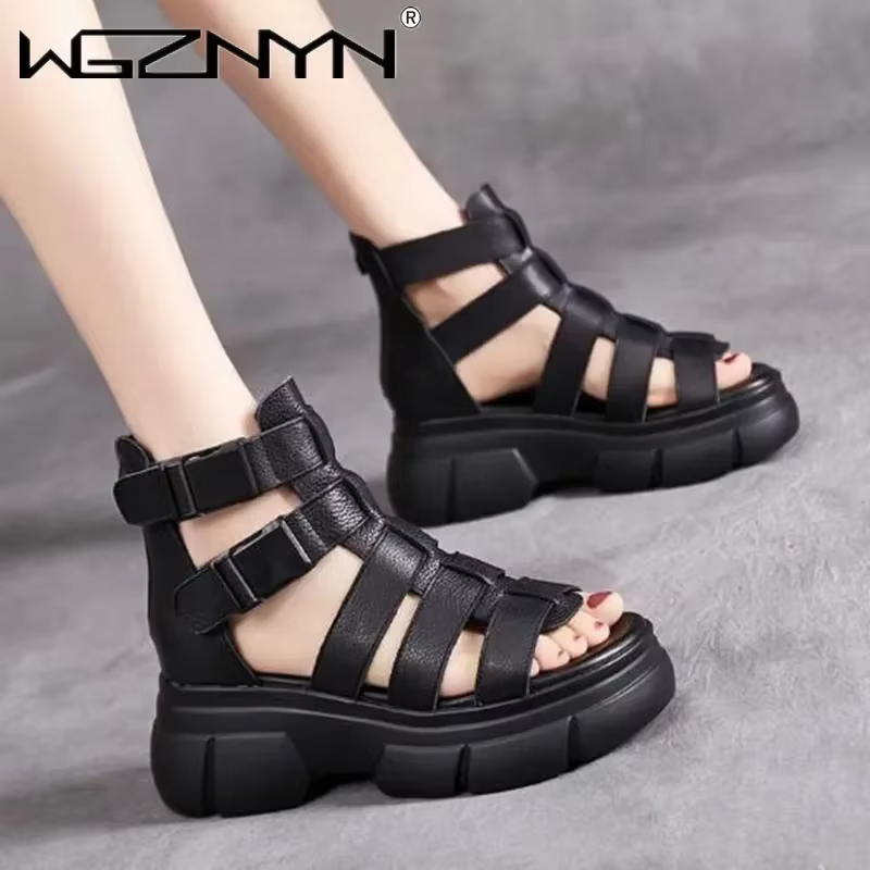 Chaussures rétro en cuir PU véritable faites à la main pour femmes