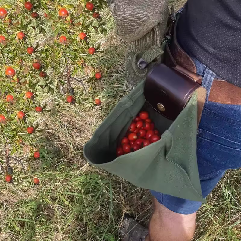 Sac de Forage en Toile Bushcraft Pliable en Cuir PU