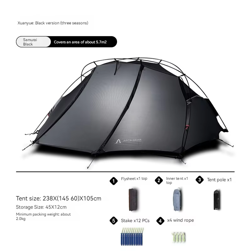 ASTA GEAR XuanYue-Tente de camping en plein air, randonnée, étanche à la pluie et à la neige, double pôle, autoportante, livraison