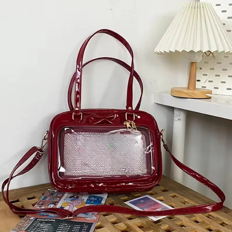 Transparent japonais mignon en cuir verni Itabag mode filles étudiant JK sac à bandoulière personnalité sac à bandoulière Ita sac aseoка