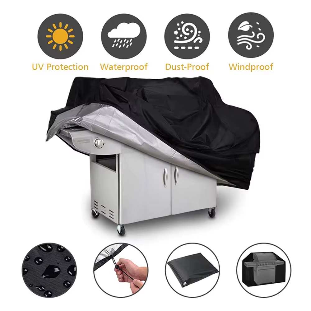 Housse de Barbecue d'extérieur, 8 tailles, étanche à la poussière, Weber, robuste, protection contre la pluie, ronde