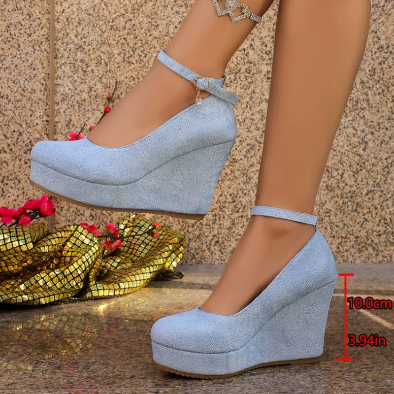 Chaussures simples à talons mi-hauts peu profonds pour femmes, grande taille, nouvelle collection d'automne