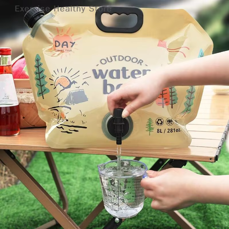 Sac de bière de Camping Portable 8L, seau d'eau potable pliable, récipient d'eau de grande capacité, sac d'eau léger de voyage en plein air