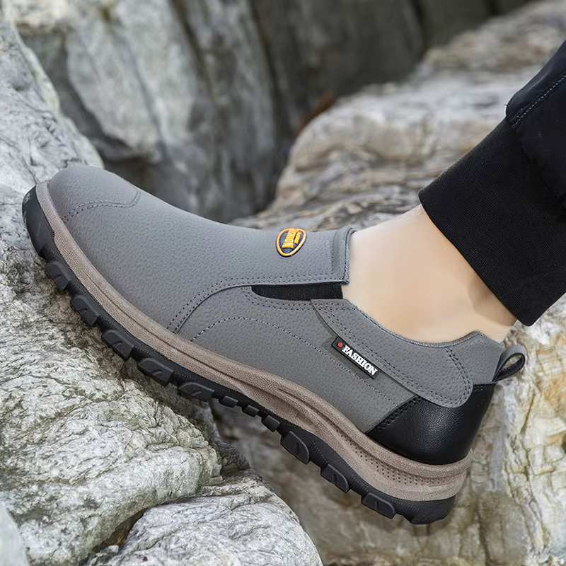 Chaussures de randonnée décontractées pour hommes, grande taille, respirantes, à bout rond, à talon bas, semelle extérieure en PVC, pour le travail en extérieur