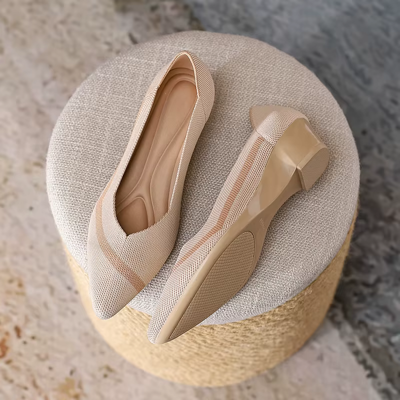 Chaussures tricotées à semelles compensées pour femmes