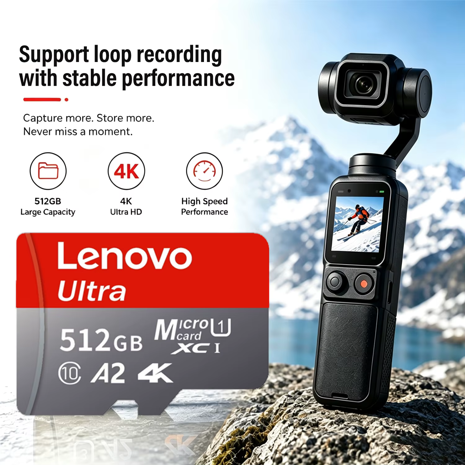 Carte SD Lenovo haute vitesse Micro SD pour Nintendo Switch 512 Go 256 Go 128 Go 64 Go U3 V30 Carte mémoire SD à performance stable