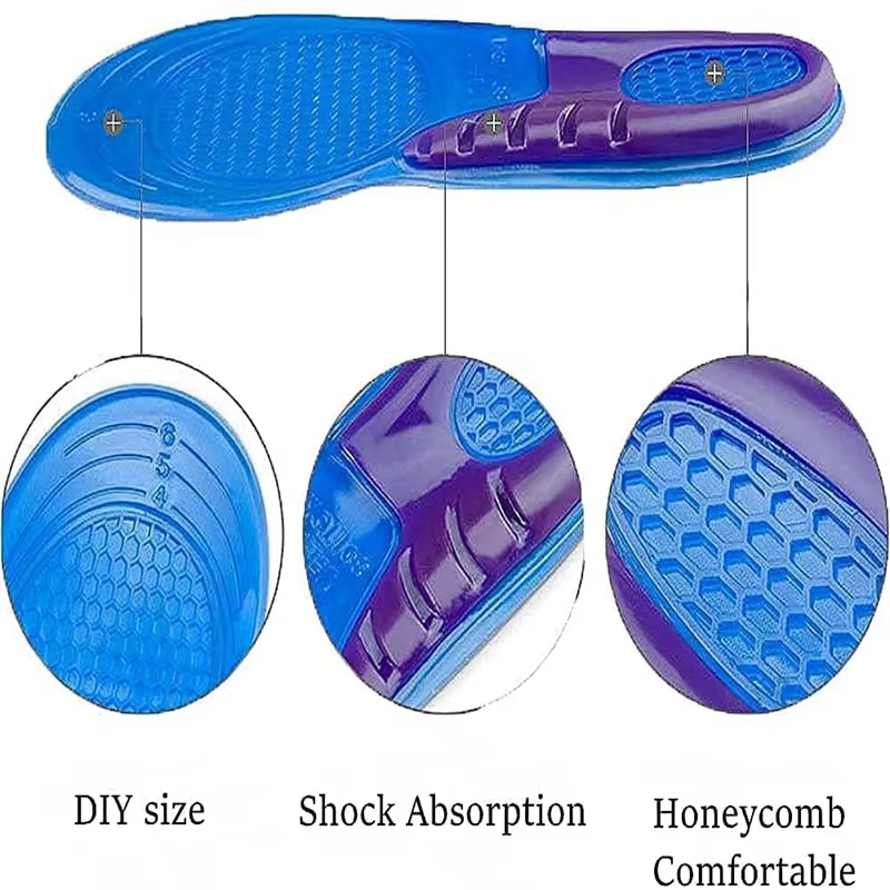 Semelles intérieures en Silicone GEL pour chaussures, Support orthopédique de la voûte plantaire, Inserts de chaussures souples, modèle de Sport antidérapant pour hommes et femmes, semelle de chaussur