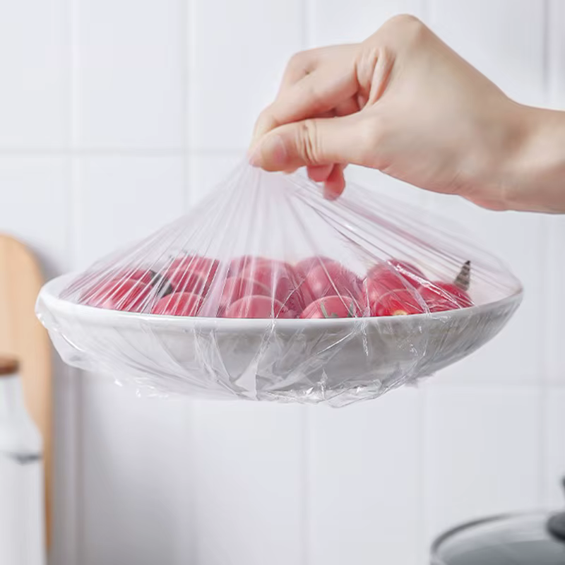 500 pièces de couvercles alimentaires jetables en plastique, sacs de conservation, film alimentaire élastique de cuisine, couvercles de maintien au frais, sacs d'emballage pour assiettes