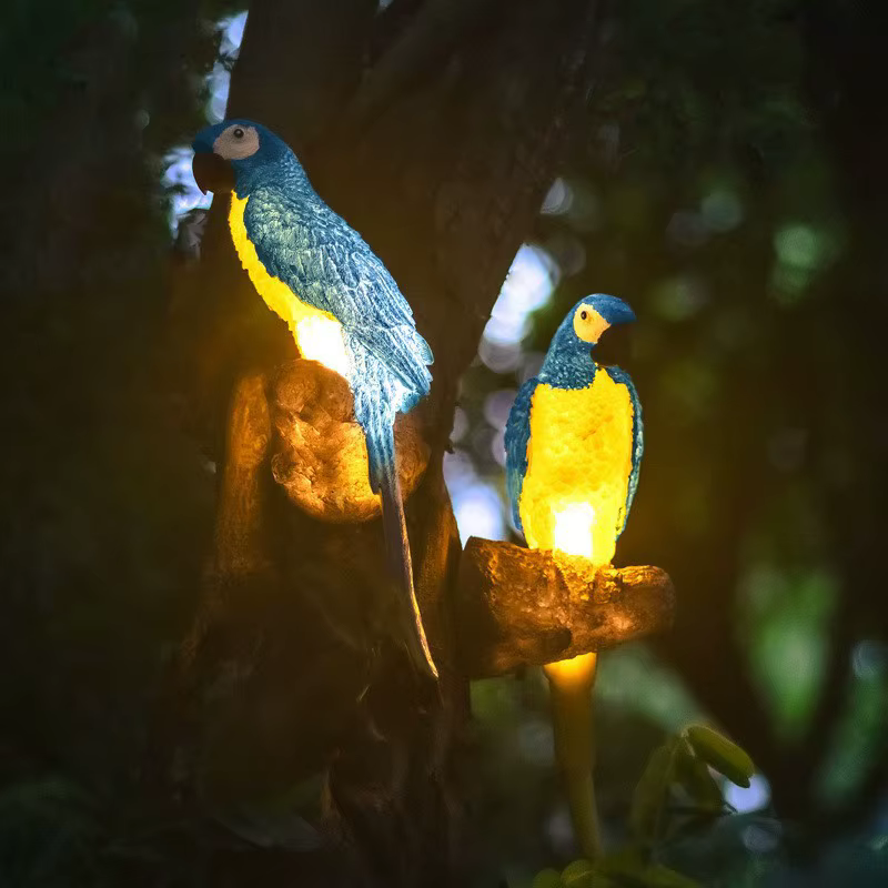 Lampes décoratives LED étanches en forme de perroquet pour aménagement paysager, idéales pour cour, jardin, pelouse – Éclairage extérieur décoratif en résine