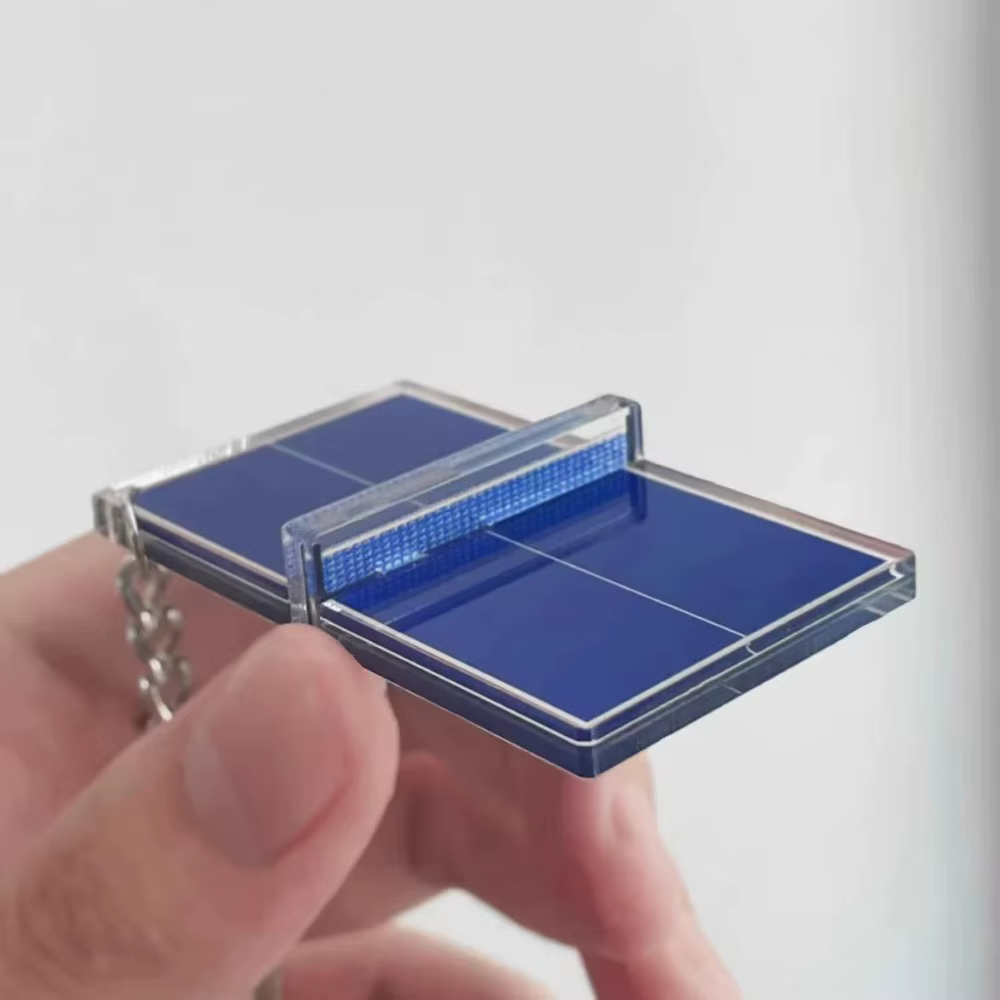 Porte-clés de Tennis de Badminton en acrylique Double face, Mini porte-clés de sport 3D, pendentif de sac, porte-clés de voiture de Tennis de Table, cadeau Souvenir