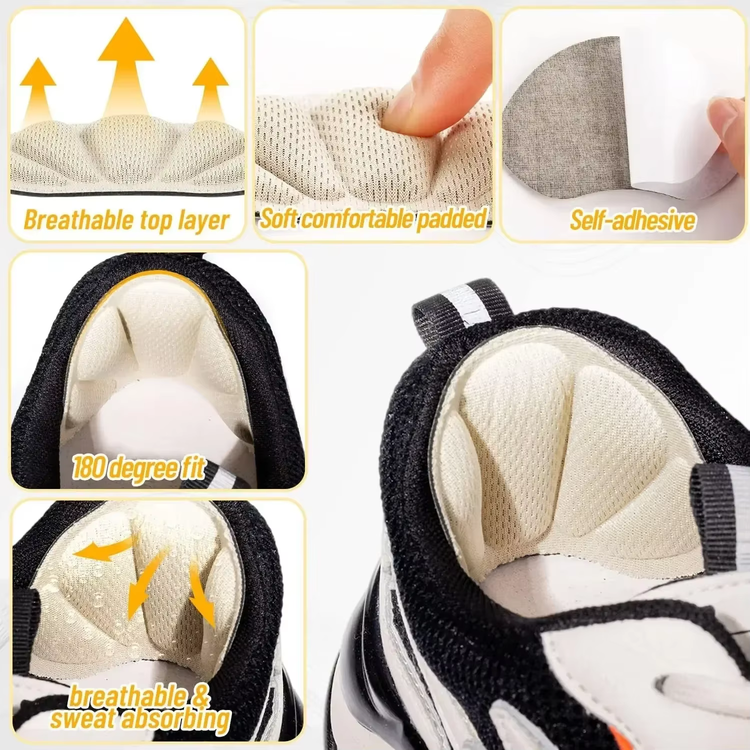 Semelles intérieures Patch coussinets de talon pour chaussures de Sport taille réglable coussinet de talon soulagement de la douleur coussin insérer semelle intérieure talon protecteur autocollants