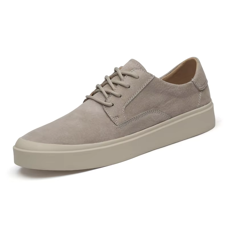 Baskets décontractées en cuir suédé beige pour hommes, chaussures à plateforme confortables, respirantes et légères, pour le quotidien et l'extérieur, tailles 38-44