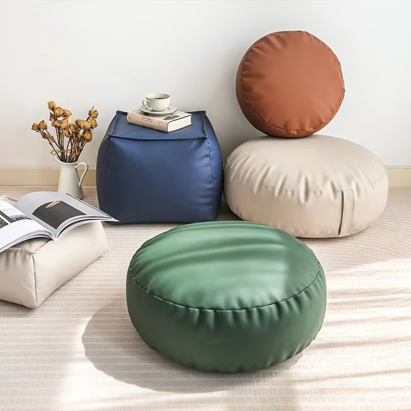 Pouf Ottoman en Faux daim, repose-pieds décoratif doux avec housse amovible, mobilier de salon, chambre à coucher, dortoir et bureau