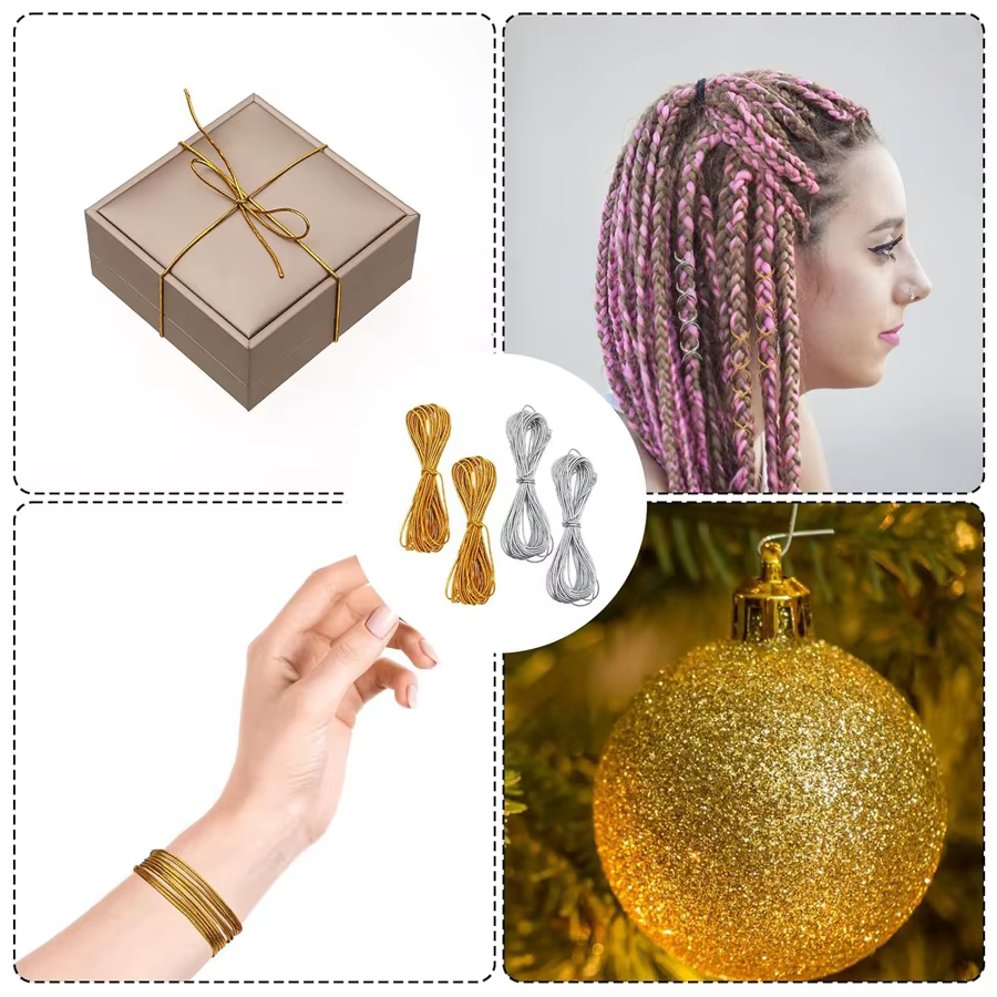 2 pièces, accessoire pour cheveux tressés, décoration pour coiffure tressée de 5 m, cordon élastique tressé africain, pendentif décoratif, emballé en cadeau