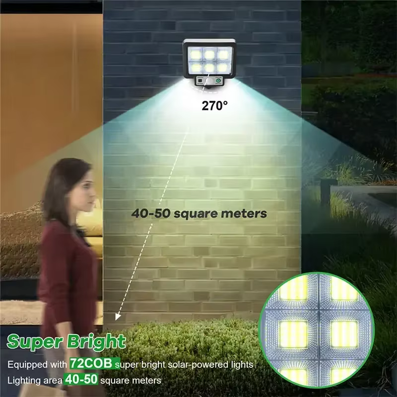 Lampes à détecteur de mouvement, éclairage de rue de jardin, lampe solaire LED, lampe murale solaire séparée, 3 modes, étanche, pour garage, éclairage mural de sécurité