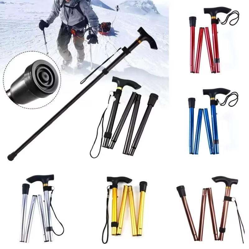 Bâton de marche multifonction bâtons de Trekking béquilles pliantes télescopiques