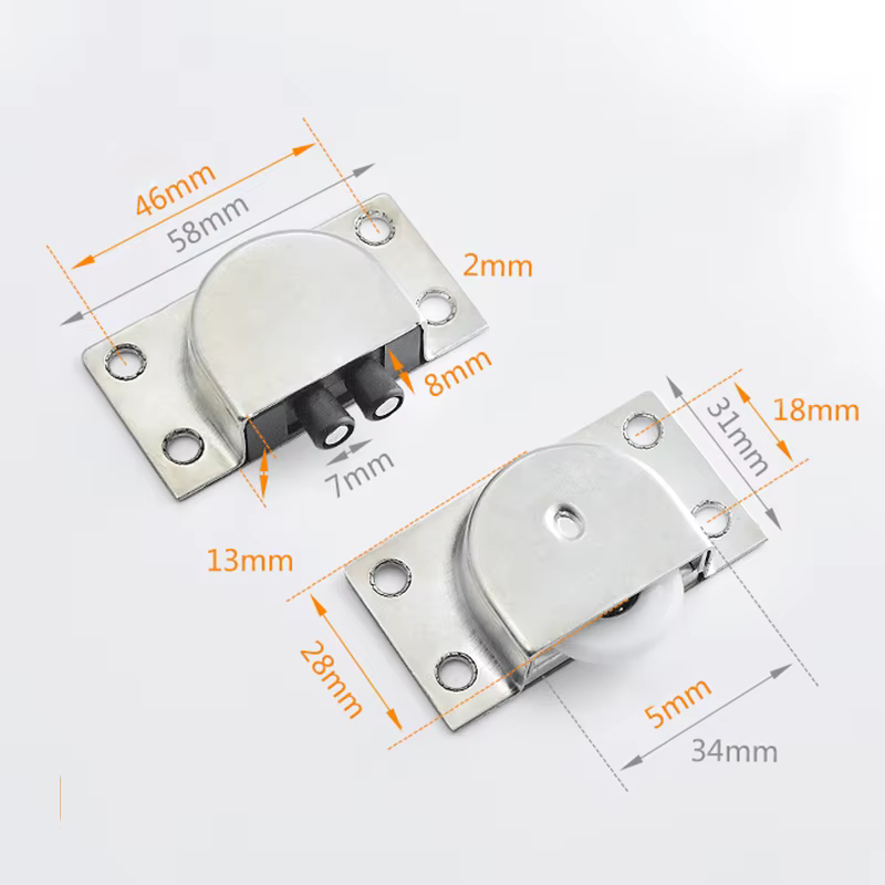 1 ensemble de rouleaux de porte coulissante en acier inoxydable