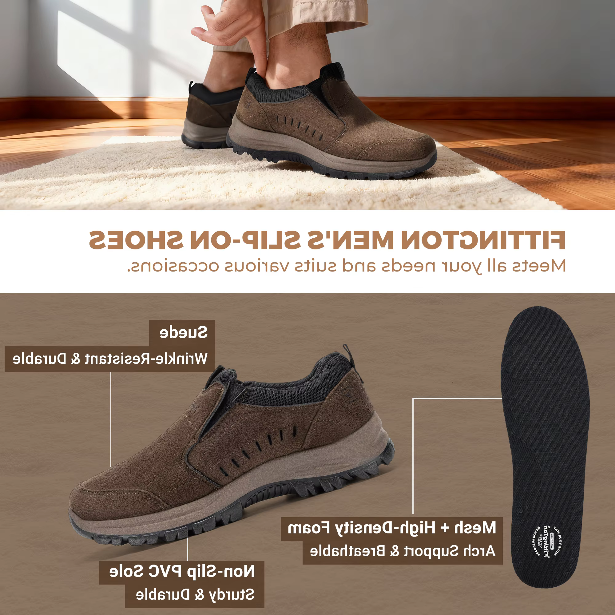 Chaussures à enfiler pour hommes