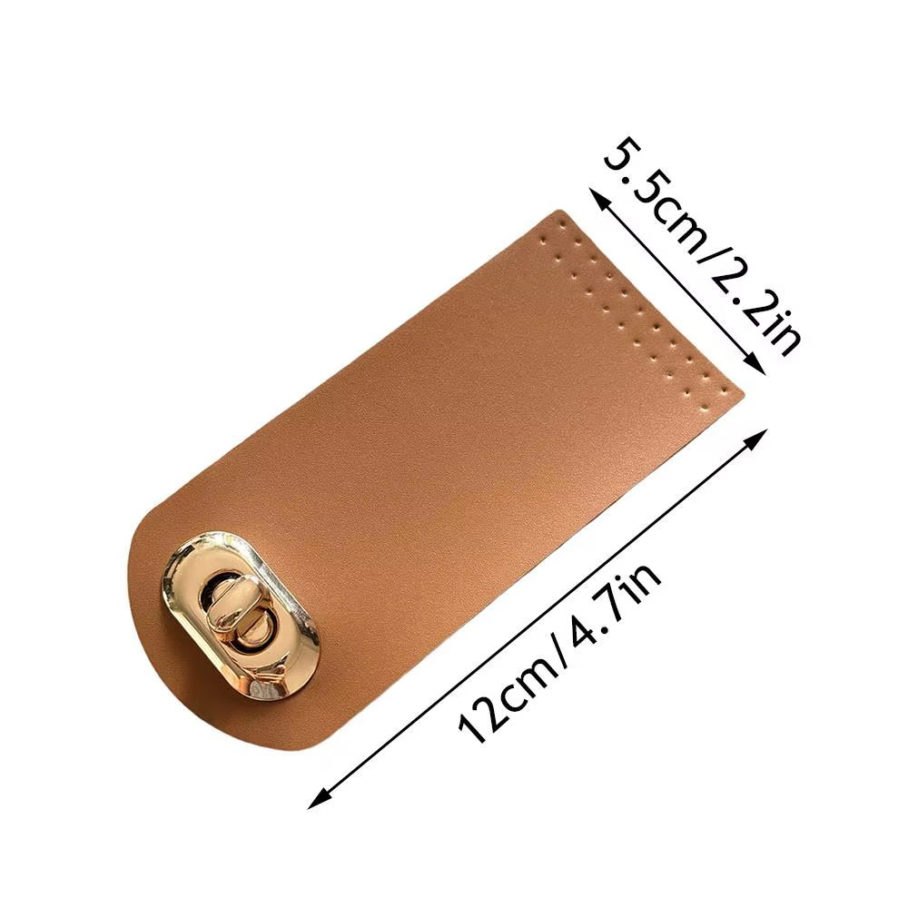 Boucle de sac en cuir 5.5x12cm, boutons à loquet, couture faite à la main, couverture rabattable, accessoires de sac de remplacement en cuir véritable, pièces de sac à breloques