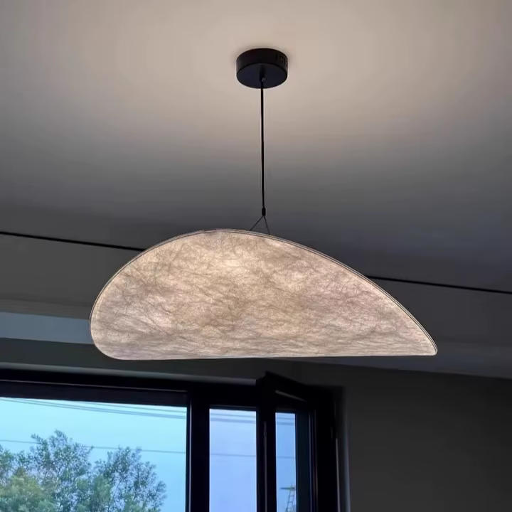 Lustre LED en soie nordique, luminaire suspendu pour salon, décoration intérieure, lampe de plafond