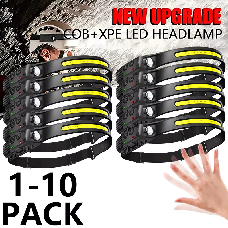 Lampe frontale à double capteur LED XPE+COB