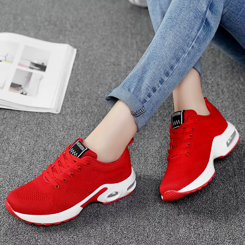 Chaussures de sport à coussin d'air pour femmes, plates et douces, en maille, respirantes et décontractées, pour rencontre astronomique