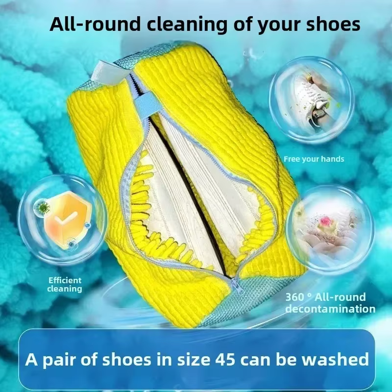 Sac de lavage pour chaussures en maille durable avec fermeture éclair