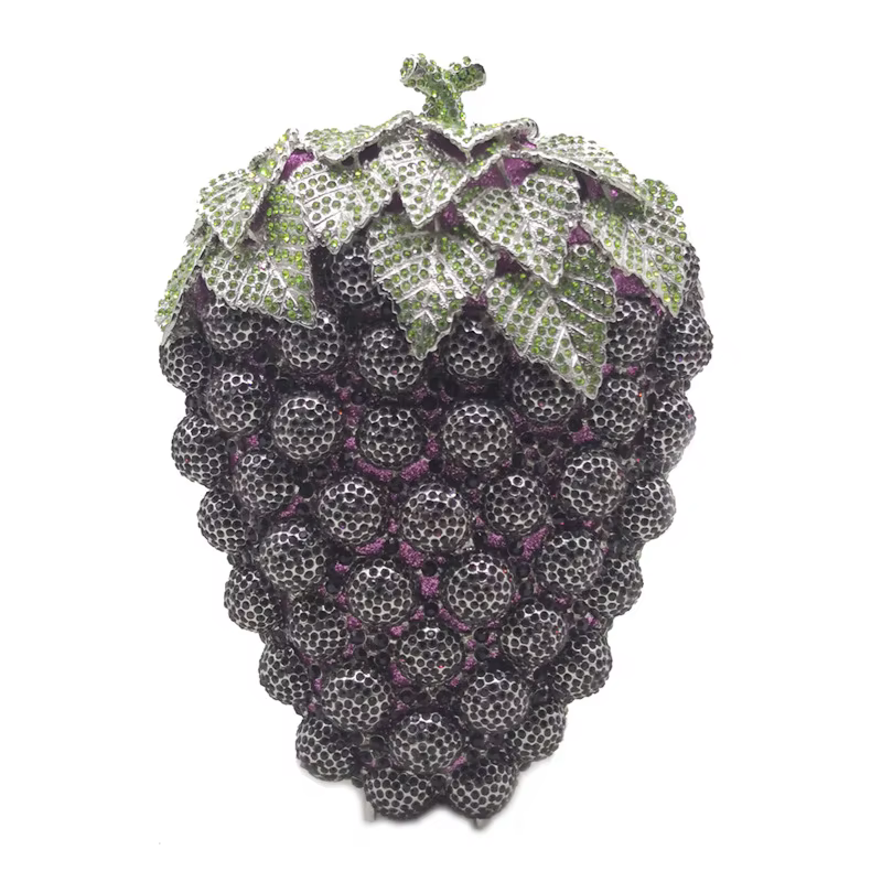 Mode raisin cristal sacs sac à main violet concepteur femmes fête embrayages Mini pochettes livraison directe mariage mariée sacs à main