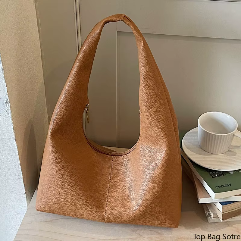 Sac à bandoulière souple pour femme, style coréen vintage en similicuir, idéal pour le travail et le quotidien