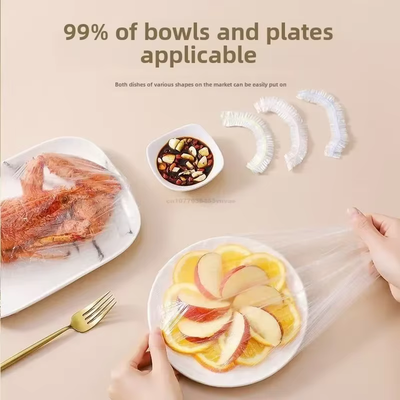 Sacs de couverture alimentaire en plastique, sac d'emballage Transparent de conservation de la fraîcheur de qualité alimentaire, enveloppe réutilisable, Film alimentaire coloré jetable de cuisine