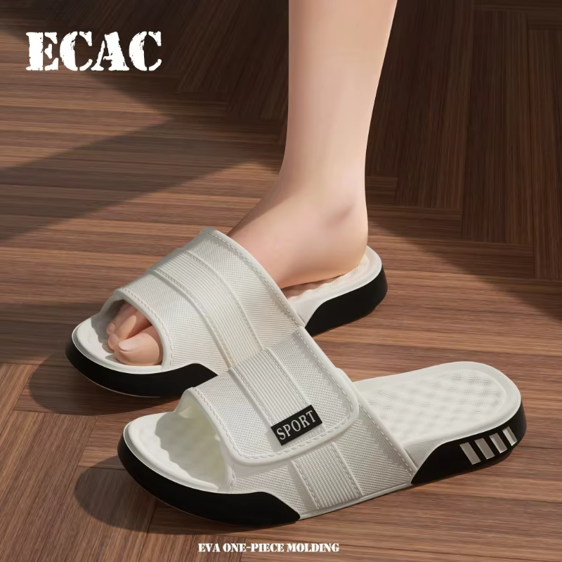 Claquettes de maison pour homme, plateforme, effet nuage, sandales d'été, tongs, claquettes de plage, chaussures décontractées pour la maison, plates, antidérapantes, en EVA, pour salle de bain