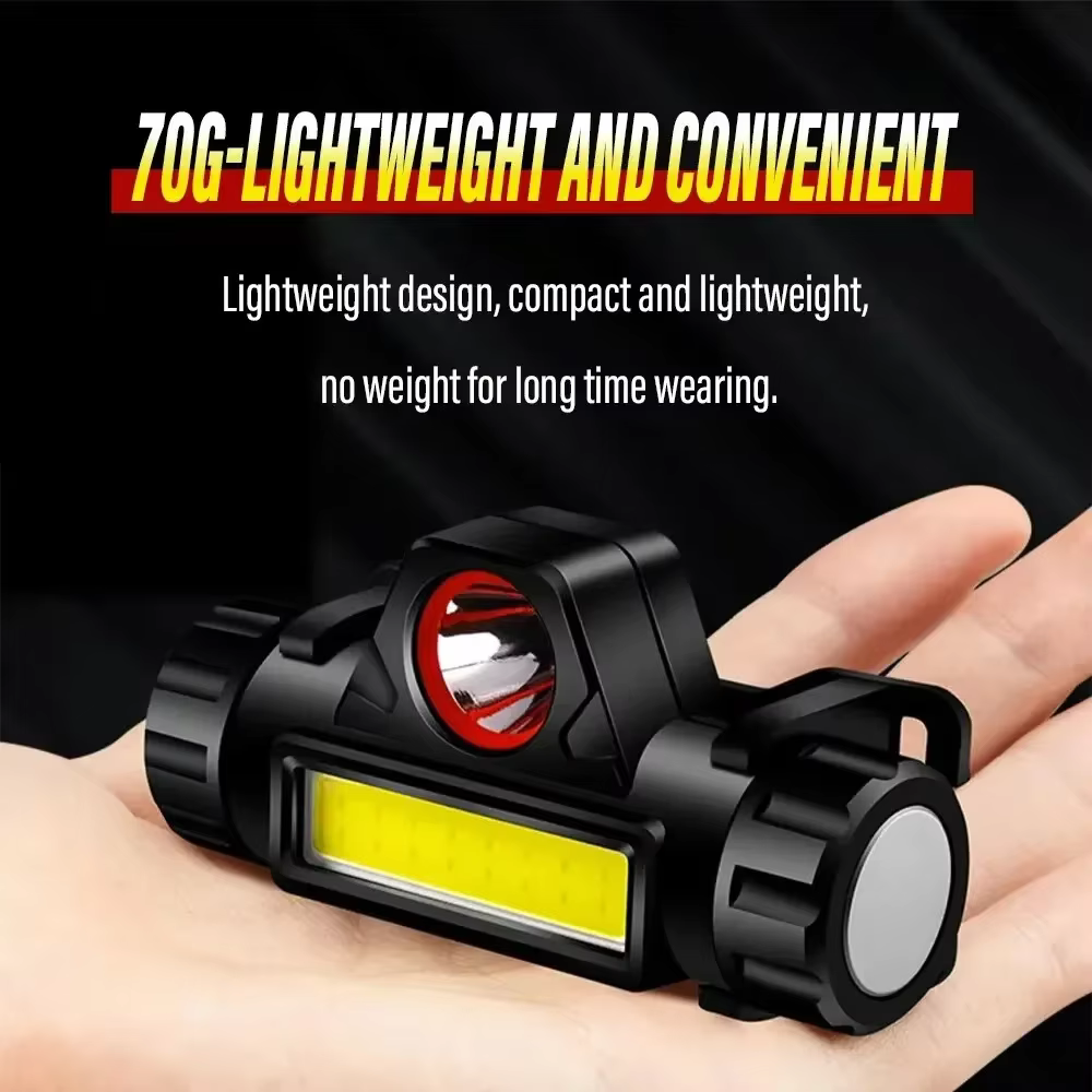 Lampe frontale LED de pêche Rechargeable