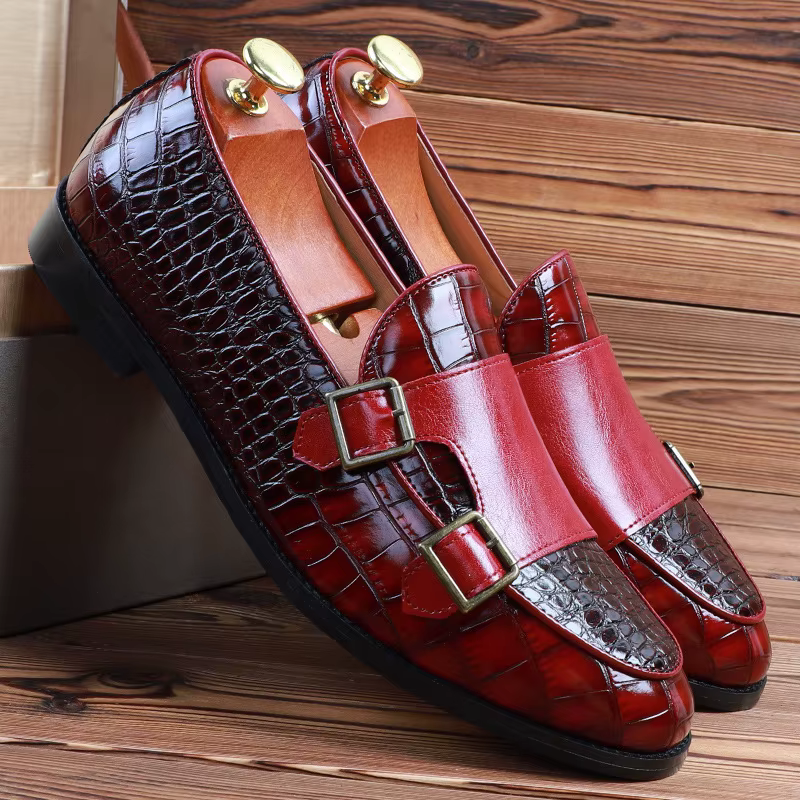 Mocassins de Luxe à Double Sangle de Moine pour Homme
