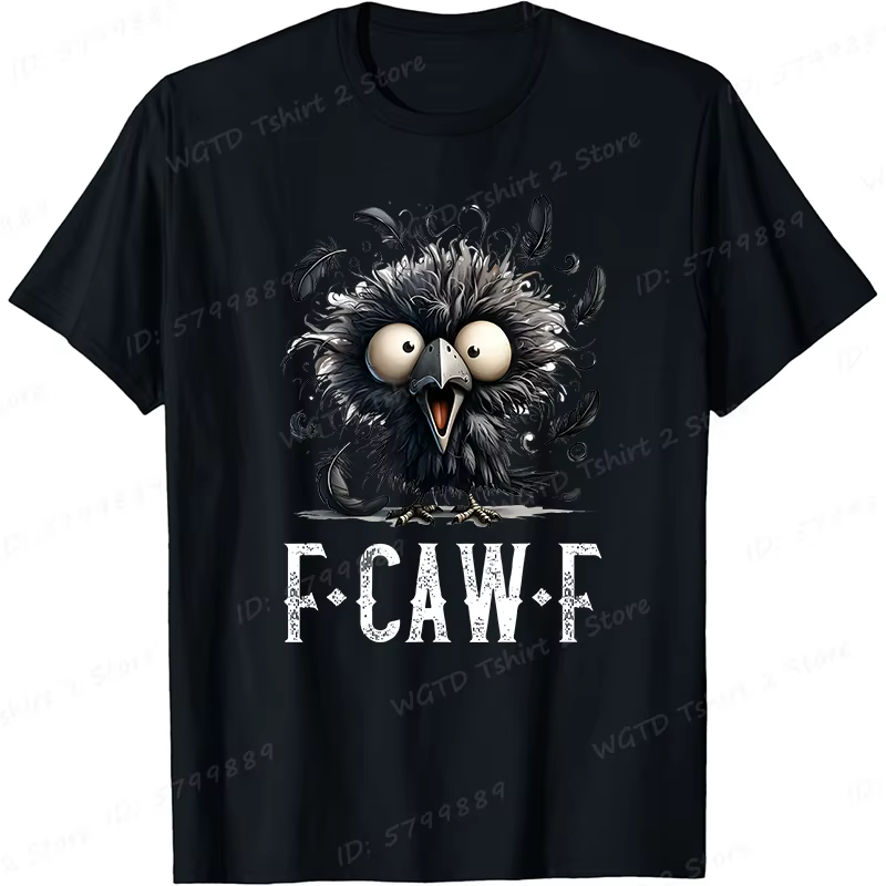 Corbeau noir, F-Caw-F drôle oiseau noir lune gothique adulte Humor T-Shirt drôle graphique t-shirts femmes hommes à manches courtes haut