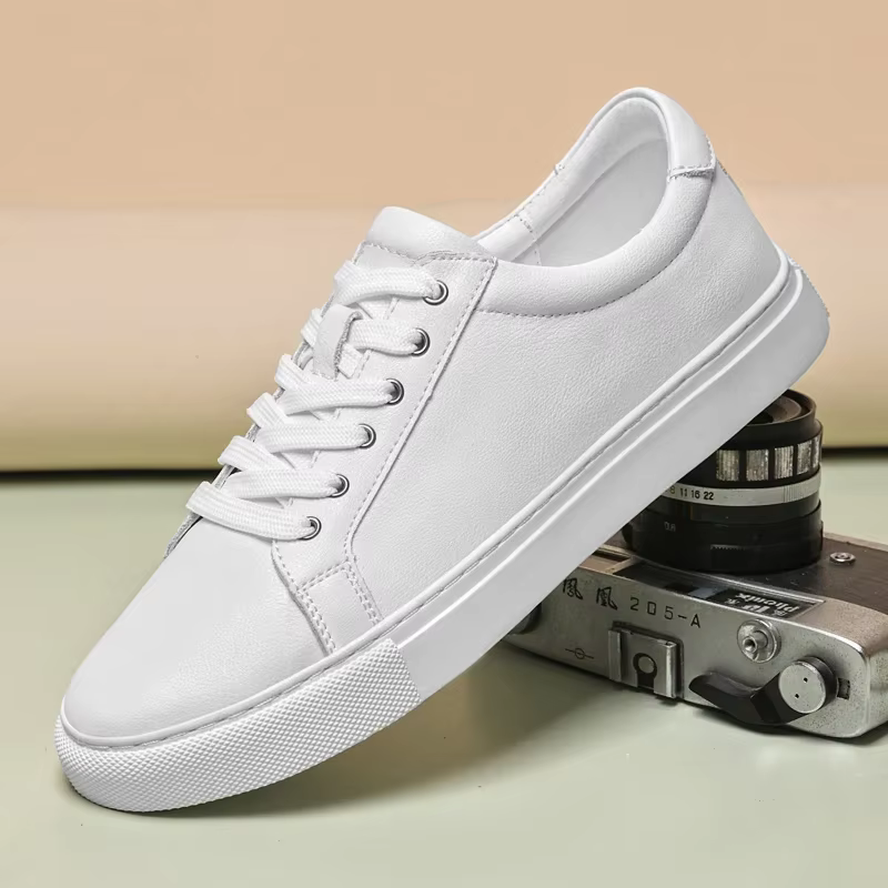 Chaussures de luxe pour hommes marque baskets en cuir véritable