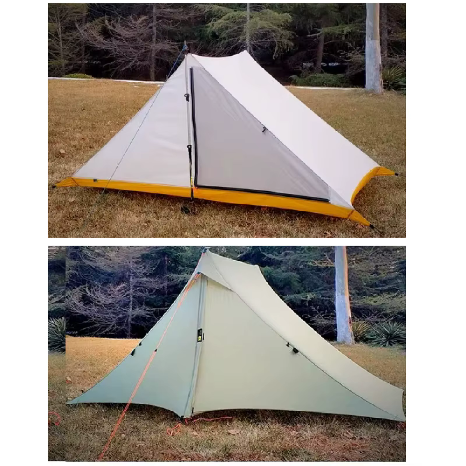 Tente de camping et randonnée ultralégère en nylon argenté 20D double face étanche
