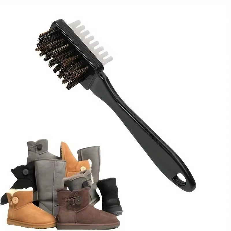 Kit de brosse de nettoyage pour chaussures 2 en 1 à double extrémité avec gomme - Plastique durable pour bottes en daim