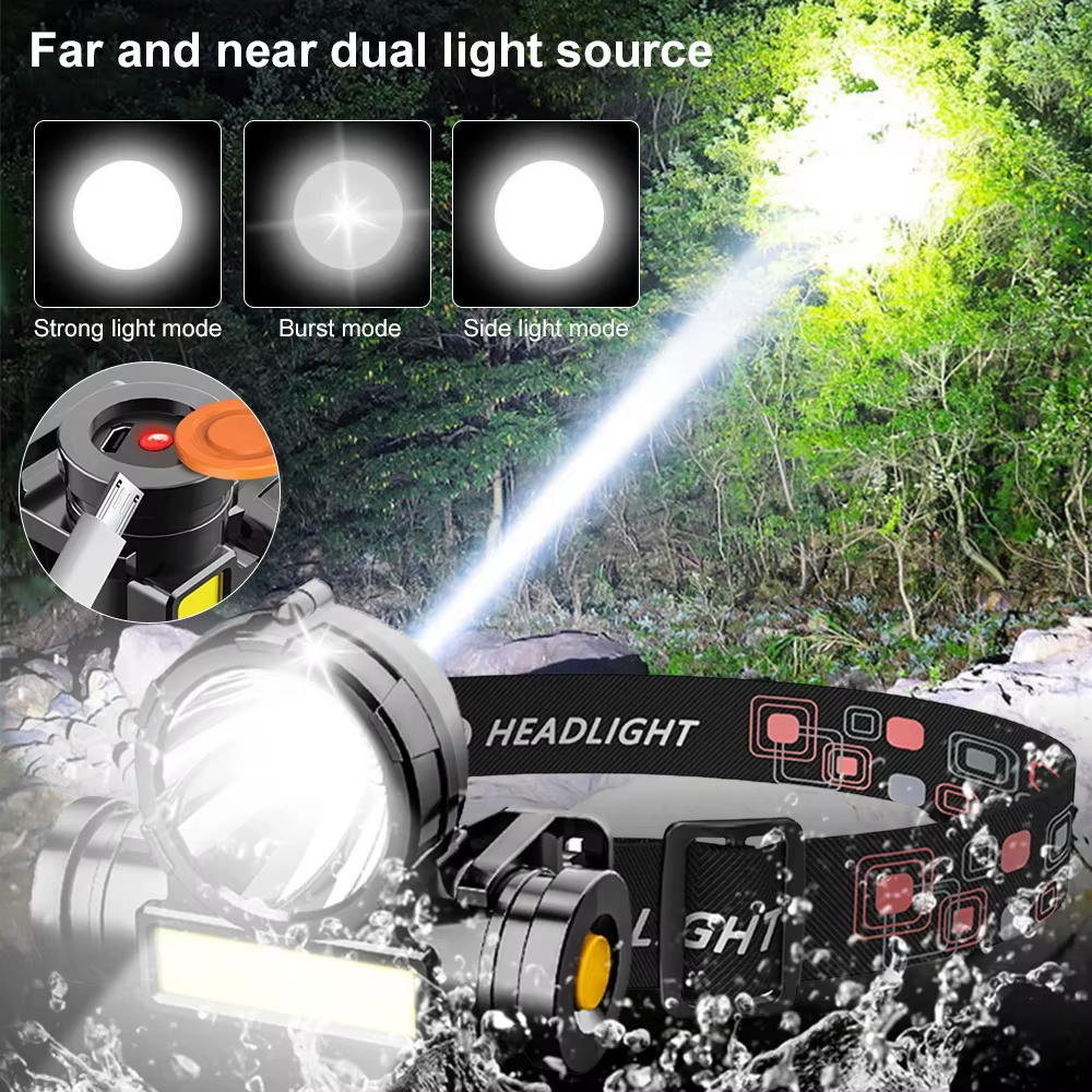 Lampe frontale LED puissante HOMEFISH