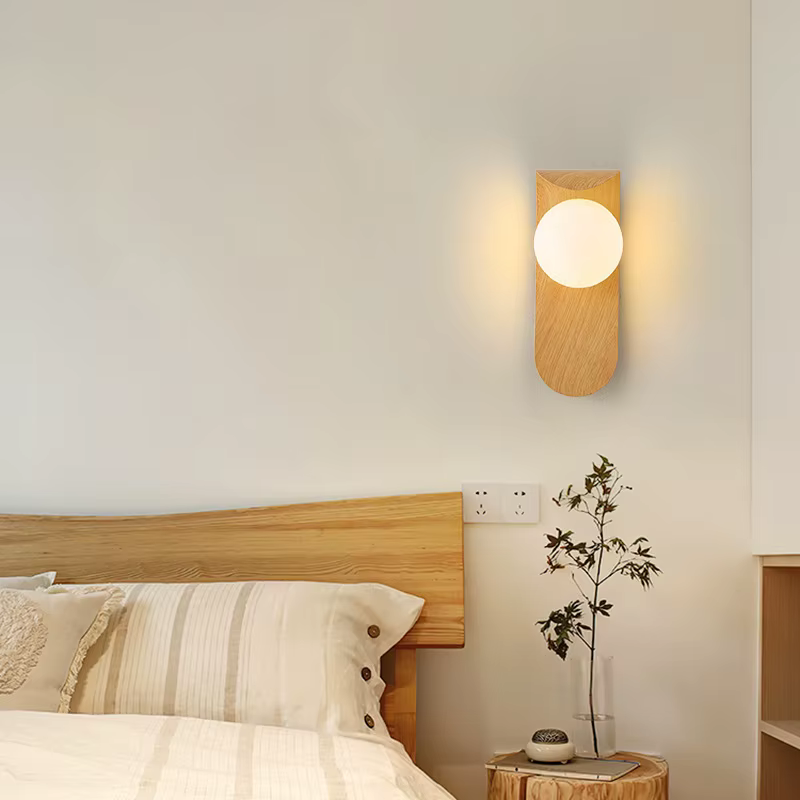 Lampe murale en fer à grain de noyer pour hall d'entrée, restaurant, couloir, chambre à coucher avec abat-jour en acrylique, ampoule G9, éclairage décoratif pour la maison
