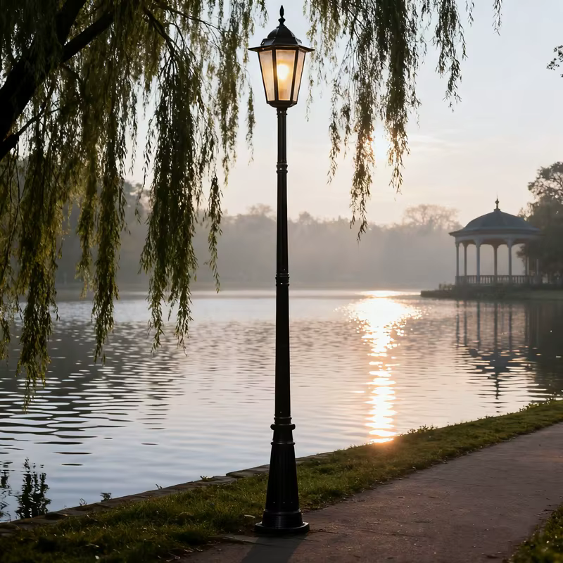 Lampadaire de jardin rétro de style européen, résistant à la rouille, pour villa et jardin, extérieur, étanche, à tête unique, ≈260CM