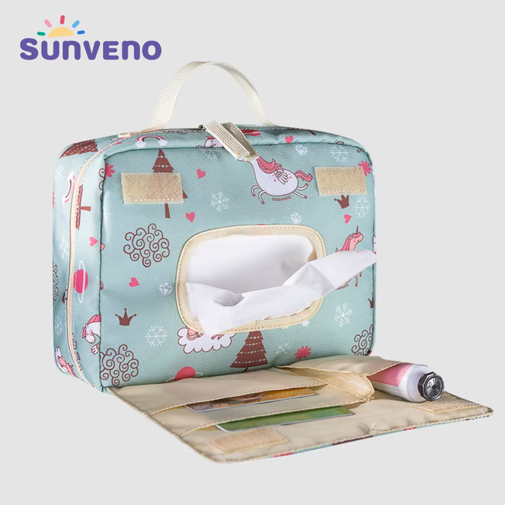 Sunveno – sacs à couches jetables pour bébé, sac de maternité réutilisable, mode imprimés, humide et sec, pour couches jetables, 2 tailles