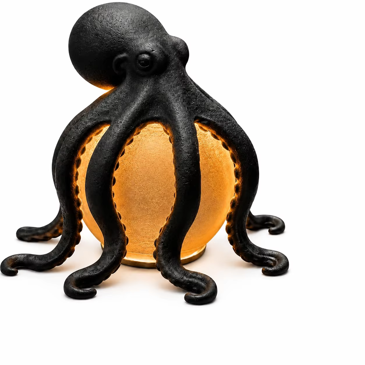 Lampe de table en résine en forme de pieuvre, sculpture décorative océanique, alimentée par USB, lampe d'ambiance chaude pour fête d'Halloween, bureau, décoration de la maison, cadeau