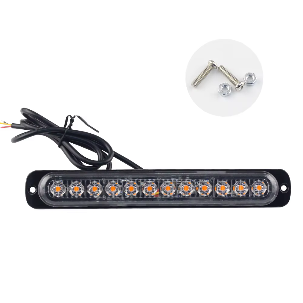 1x Stroboscopes stroboscopique 12 LED Flash lumière Auto 12-24V clignotant d'urgence marqueur latéral barres lumineuses