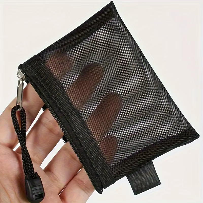 Mini porte-monnaie en maille, portefeuille portable à fermeture éclair, sac de rangement simple et polyvalent, pour garçons et filles, petit porte-cartes