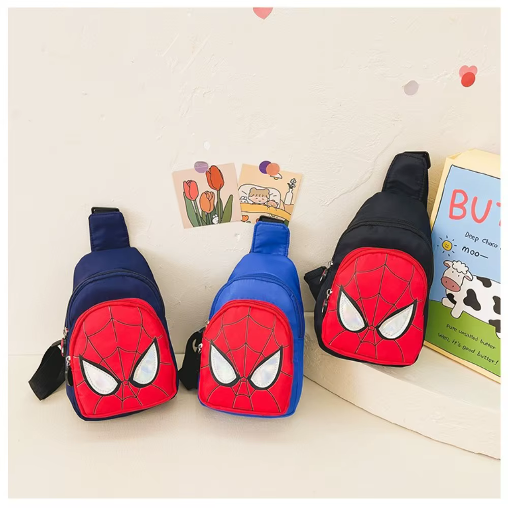 Sac de poitrine Spider-Man super cool, sac à bandoulière décontracté de style dessin animé, sac de voyage, sac messager, cadeau d'anniversaire