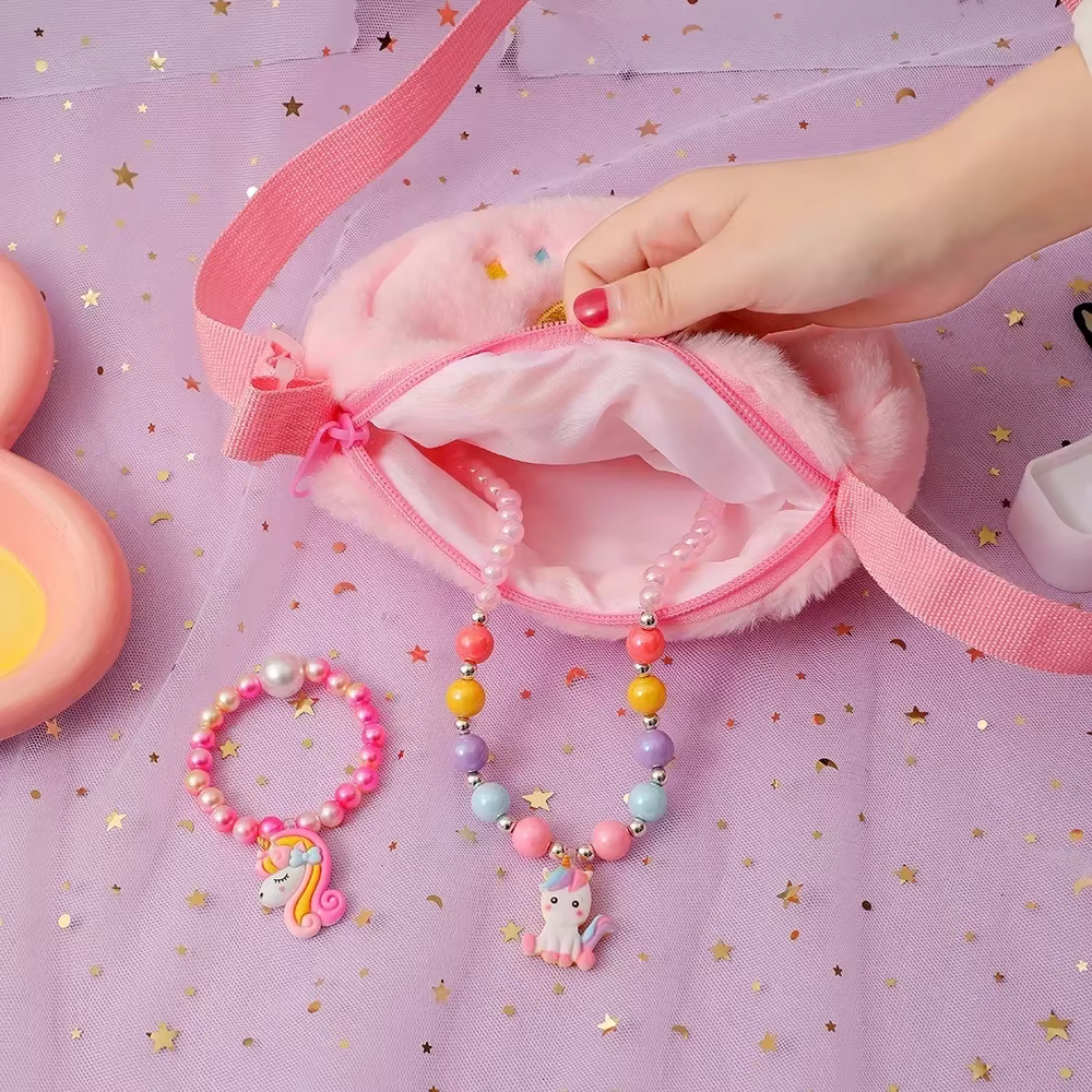 Sac messager en fourrure de dessin animé de grande capacité pour jeunes enfants, sac de rangement pour filles, sac à fourrure doux, sac initié par Nairobi Orn Star, cadeau mignon