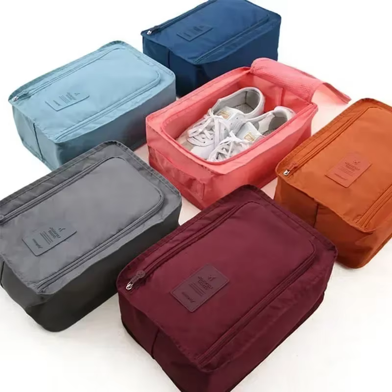 Sacs à chaussures portables, supports de voyage, sac à main de rangement pliable multifonction, Mini pochette à chaussures de couleur unie de grande capacité, organisateur