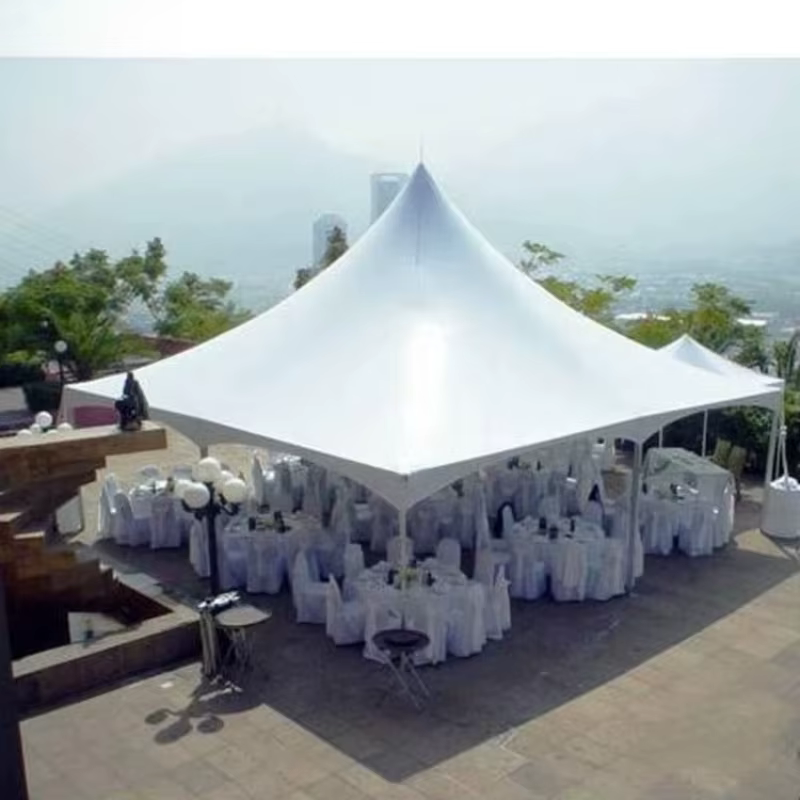 Tente Pagode en PVC Blanc avec Structure en Alliage d'Aluminium Personnalisée pour Événements