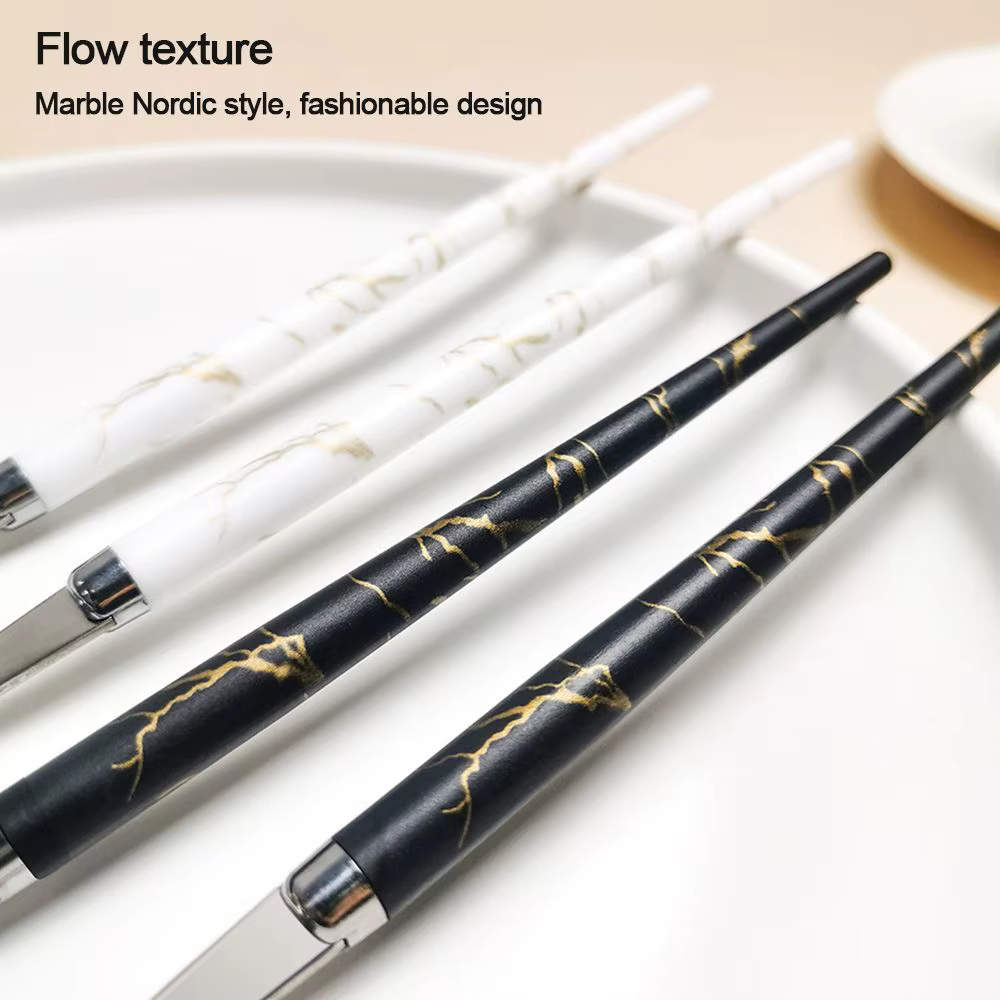 Couverts réutilisables en acier inoxydable, accessoires de cuisine avec boîte, service de table, cuillère, fourchette, baguettes